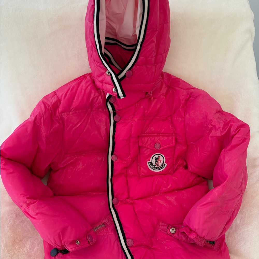 Moncler Fuchsia Hooded Puffer Coat